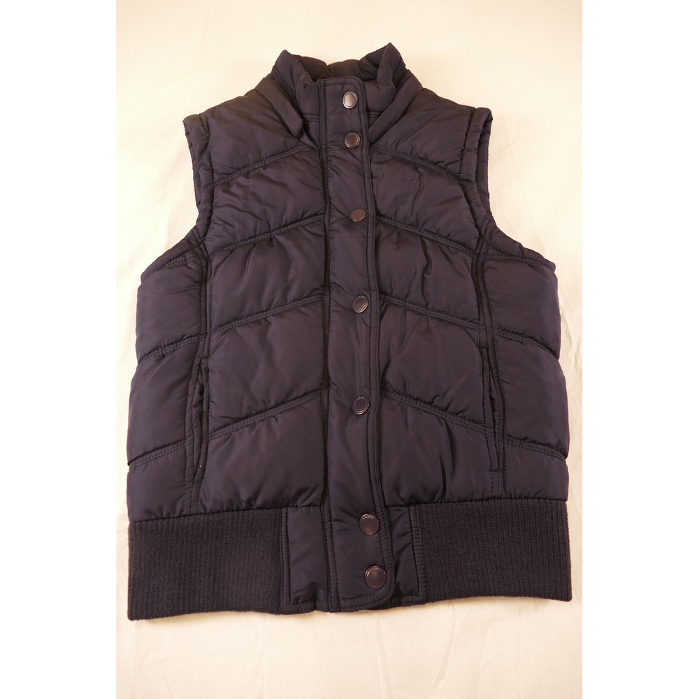 Aeropostale Puffer Vest Womens Medium Quilted Button Front Sleeveless Jacket